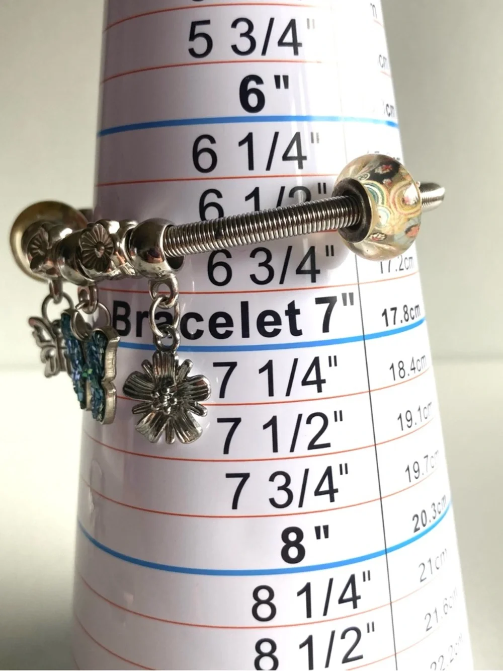 Silver tone Charm Bracelet ring earring Butterfly bundle